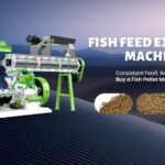 Fish-feed-extruder for sinking fish feed processing
