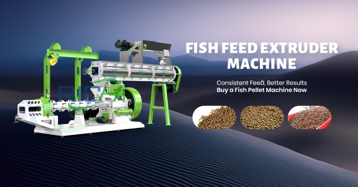 Fish-feed-extruder for sinking fish feed processing